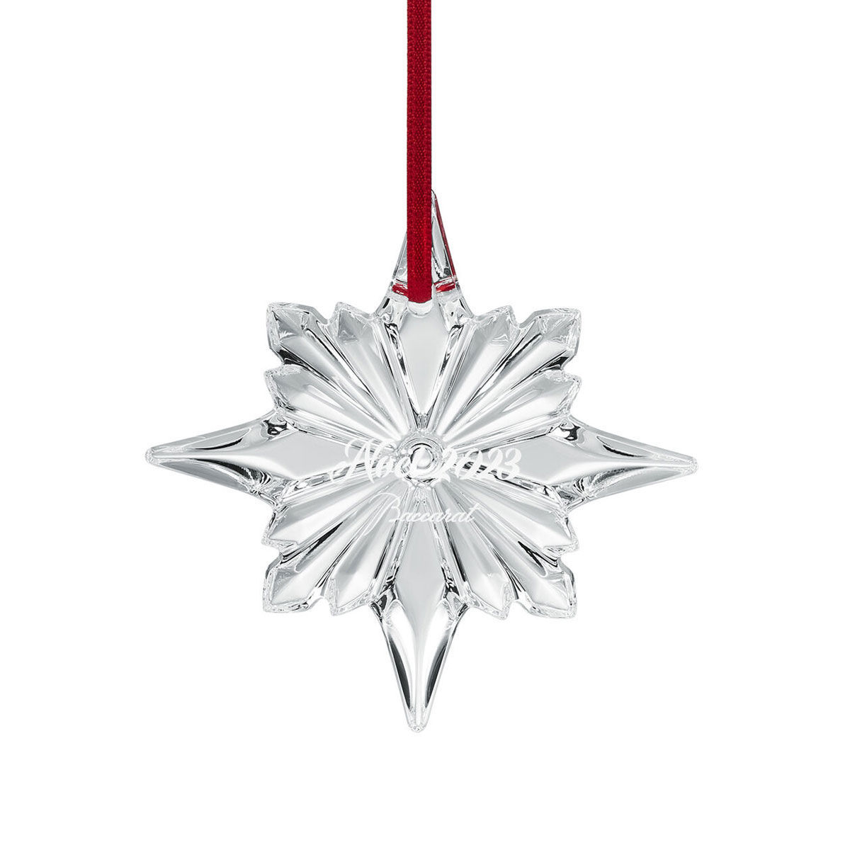 Baccarat Crystal 2023 Annual Dated Christmas Star Ornament, Clear